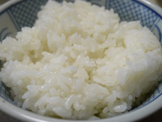 cooked rice in the bowl